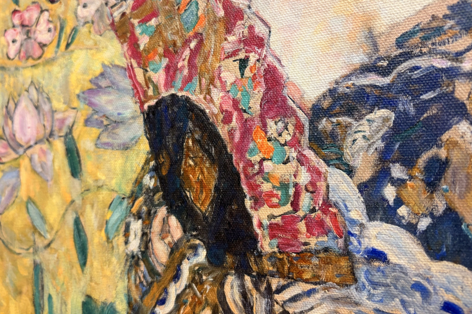 Nainen tuulettimen kanssa - Gustav Klimt