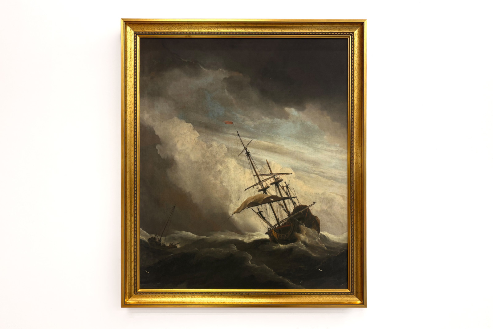 Aavalla merellä tuulenpuuskaan joutunut laiva, joka tunnetaan nimellä "Tuulenpuuska" - Willem van de Velde (II)