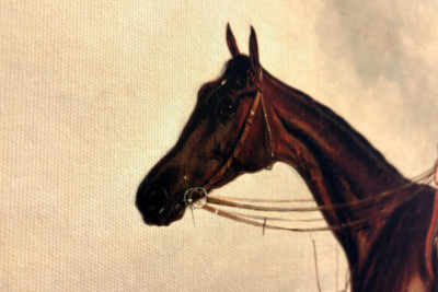 Gladiaatti Harry Grimshawin kanssa ja hänen omistajansa, kreivi Frederic de Lagrange, 1865