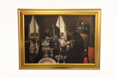 Diner - Illallinen rue Miromesnilillä, Caillebotten perheen kotona (öljy kankaalle)