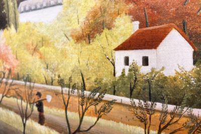 Maisema talonpojan kanssa