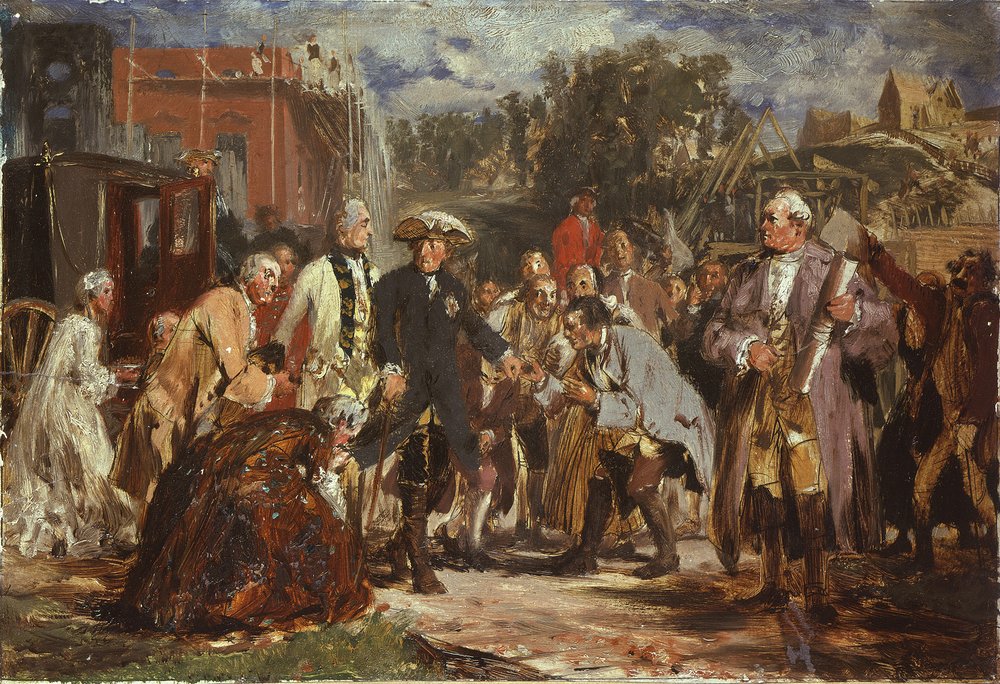 Fredrik Suuri matkoilla. Luonnos tekijältä Adolph Menzel