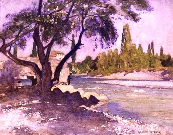The Durance Sisteronissa, Ranskassa (akvarelli paperille) tekijältä Adrian Scott Stokes