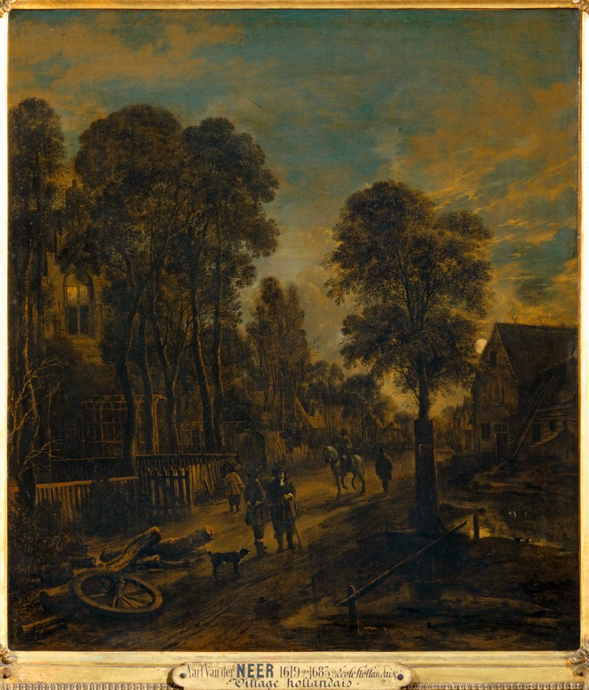 Kylän poikki kulkee tie ... tekijältä Aert van der (after) Neer