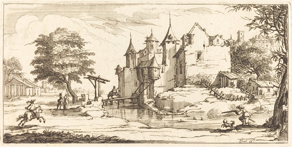 Chateau laskusillalla tekijältä After Jacques Callot