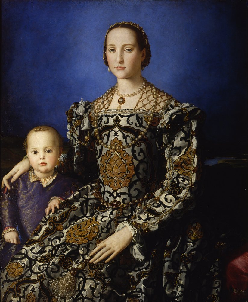 Eleonora Toledolaisen muotokuva poikansa Giovannin kanssa, noin 1545 tekijältä Agnolo Bronzino