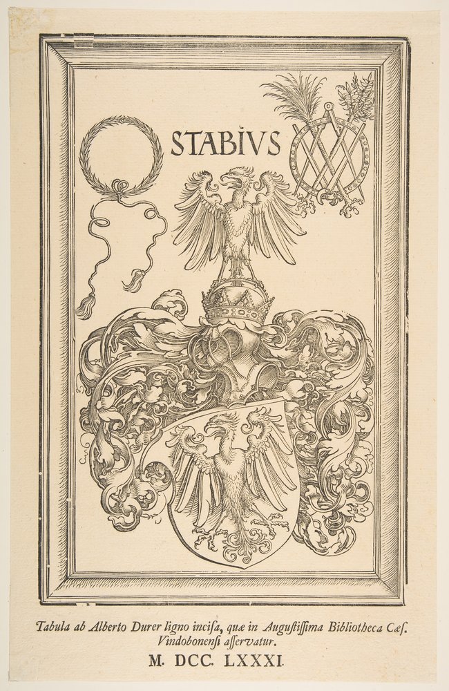 Johan Stabiuksen vaakuna, painos 1781.n.d. tekijältä Albrecht Dürer