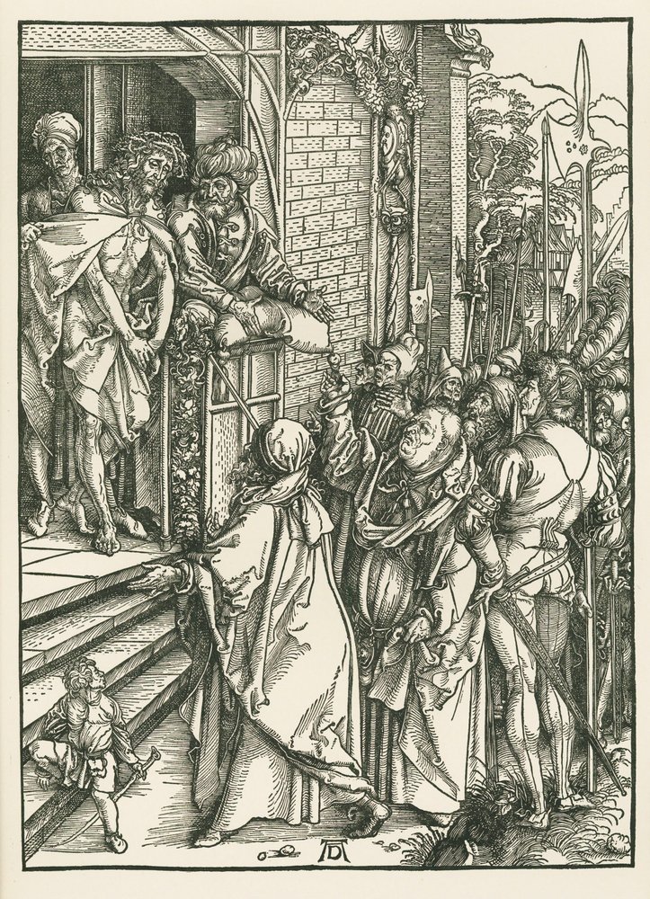 Ecce Homo, noin 1498 (puupiirros). tekijältä Albrecht Dürer or Duerer