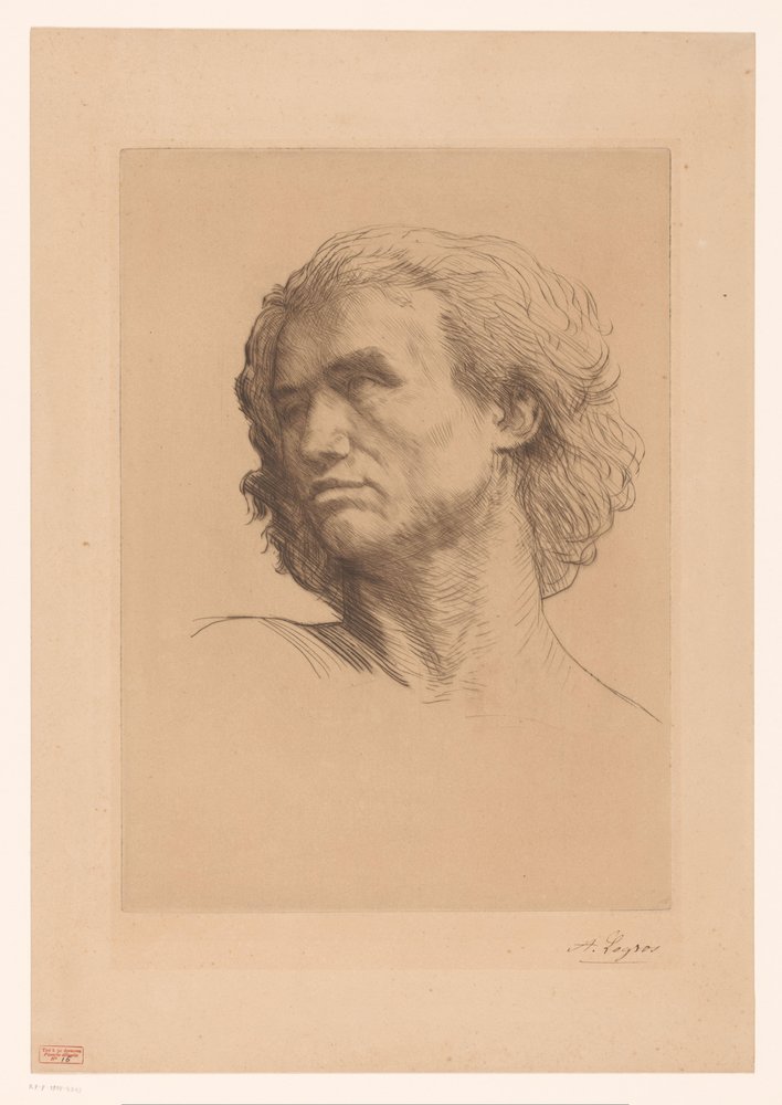 Miehen pää tekijältä Alphonse Legros (signed by artist)