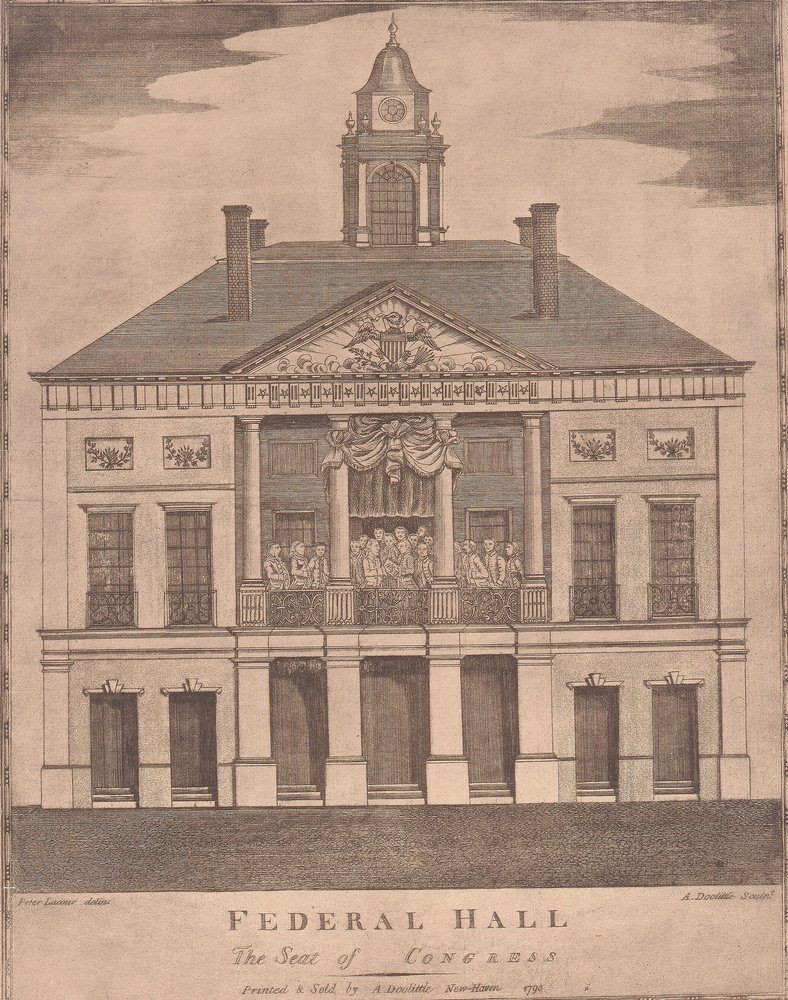 Federal Hall, kongressin istuntopaikka tekijältä Amos Doolittle