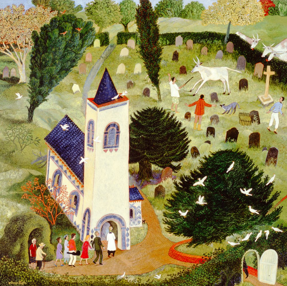 Harhautunut karja, 2007 (akryyli) tekijältä Anna Pugh