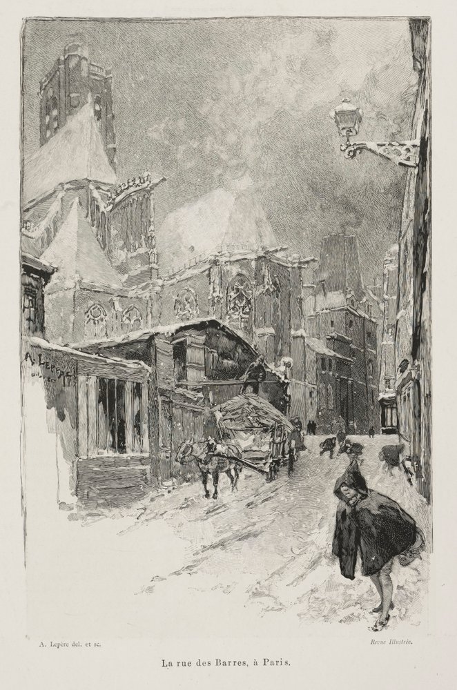 Rue des Barres, Pariisi. tekijältä Auguste Louis Lepère
