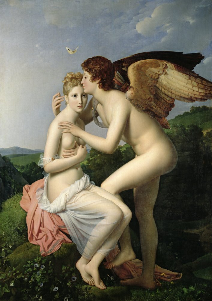 Psykhe vastaanottaa Amorin ensimmäisen suudelman, 1798 tekijältä Baron François Pascal Simon Gérard