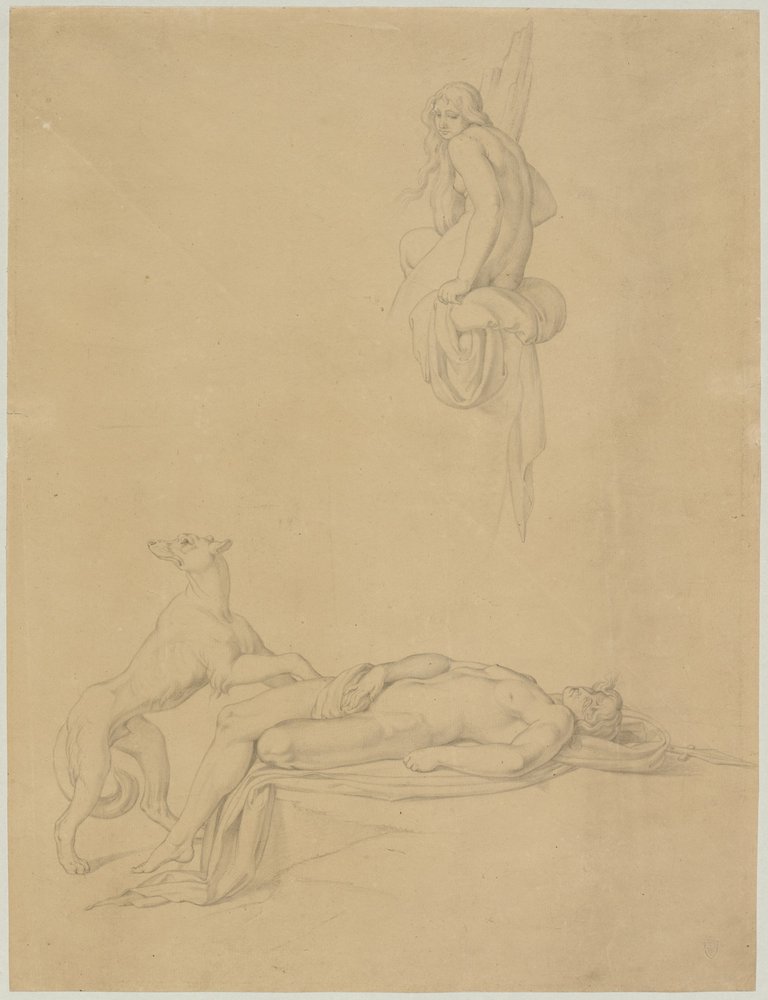Näyttelyopintoja Ovidiuksen "Narcissus and Echo" -kirjassa tekijältä Bonaventura Genelli