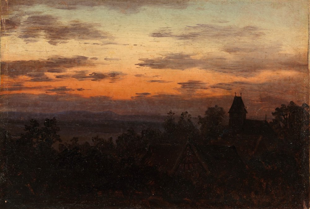 Maisema auringonlaskun aikaan tekijältä Carl Gustav Carus