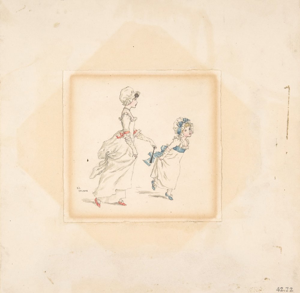 Nainen ja lapsi, 1883. tekijältä Catherine Greenaway