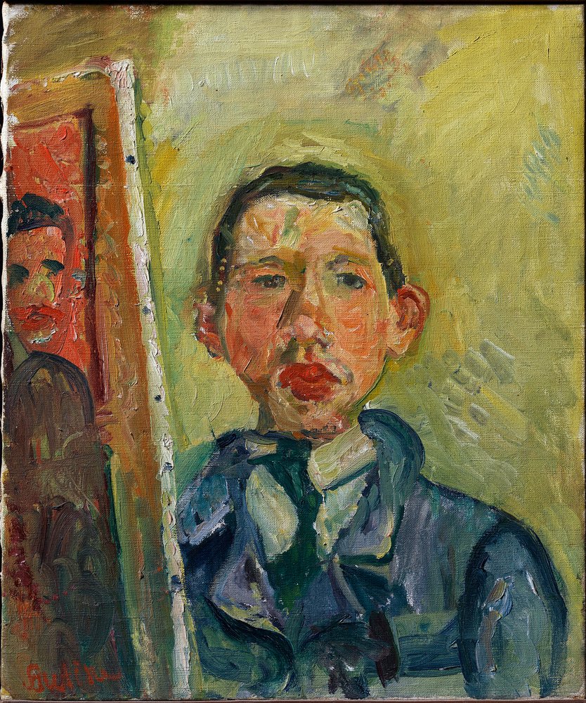 Omakuva - Soutine, Chaim (1893-1943) - n. 1918 - Öljy kankaalle - 54,6x45,7 - Princetonin yliopiston taidemuseo tekijältä Chaim Soutine