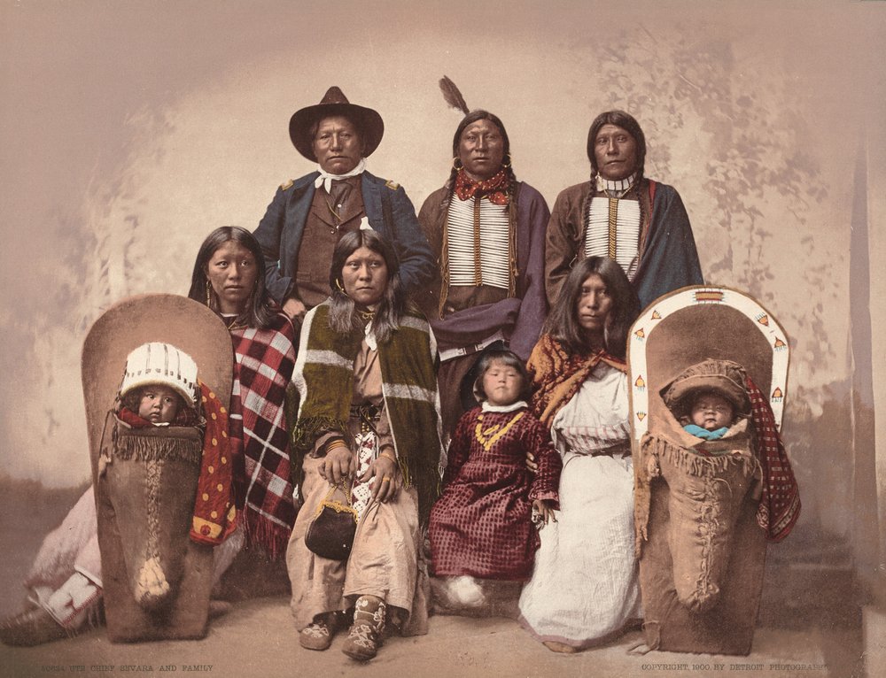 Ute-päällikkö Severo ja perhe,c. 1885, julkaistu 1900 (kuva) tekijältä Charles A. Nast