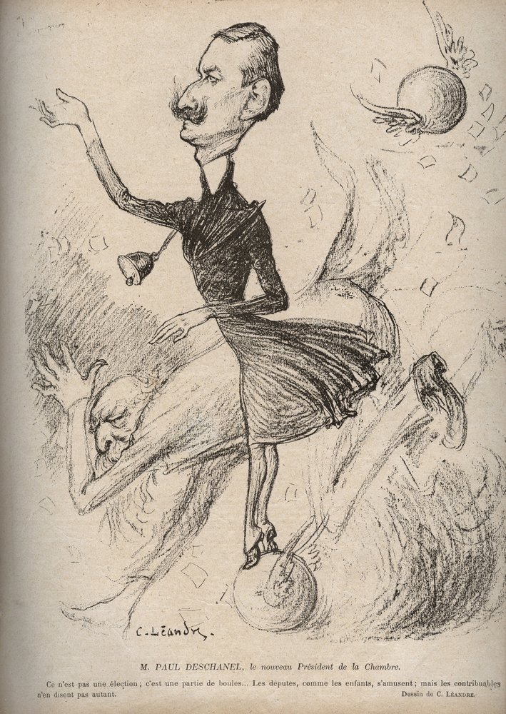 Herra Paul Deschanel, talon uusi puhemies - Charles Leandren (1862-1934) sarjakuva elokuvassa "The Rire"" 1898 tekijältä Charles Leandre