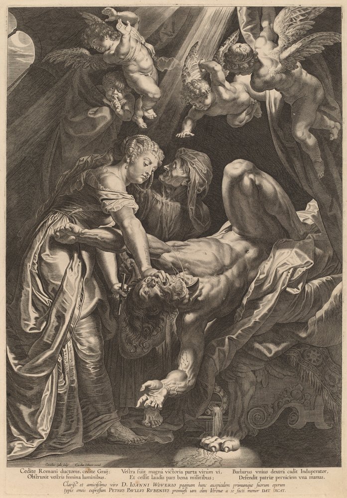 Judith mestaa Holofernesin pään tekijältä Cornelis Galle I after Sir Peter Paul Rubens