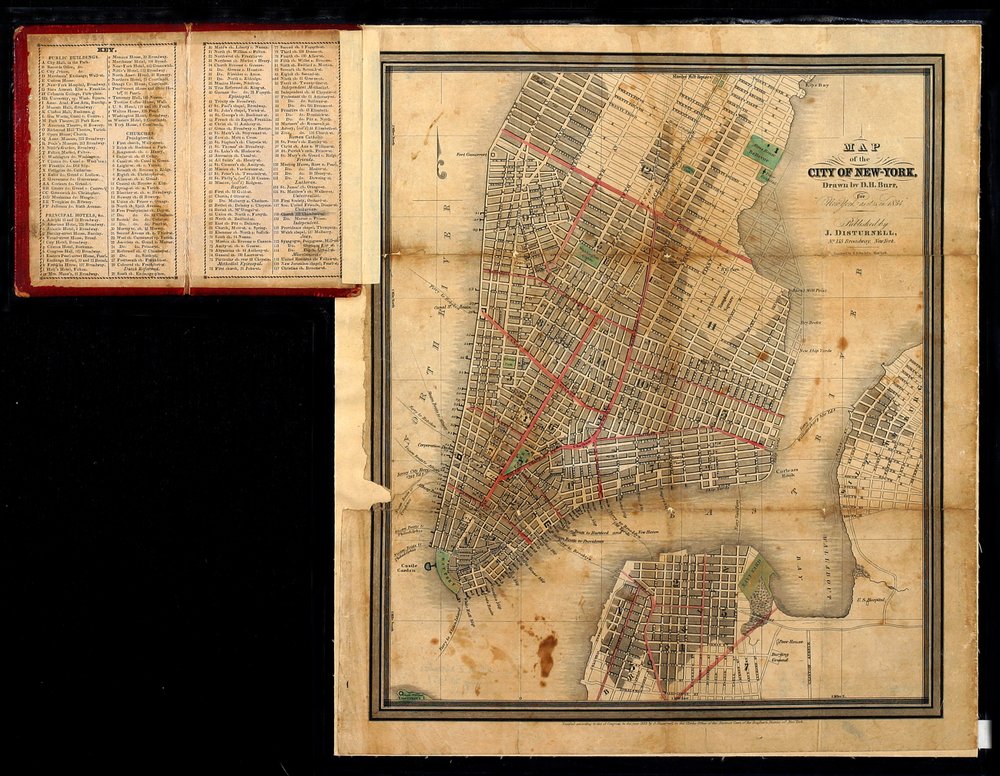 New Yorkin kaupungin kartta, New Yorkille sellaisena kuin se on vuosina 1834, 1834 tekijältä David Burr