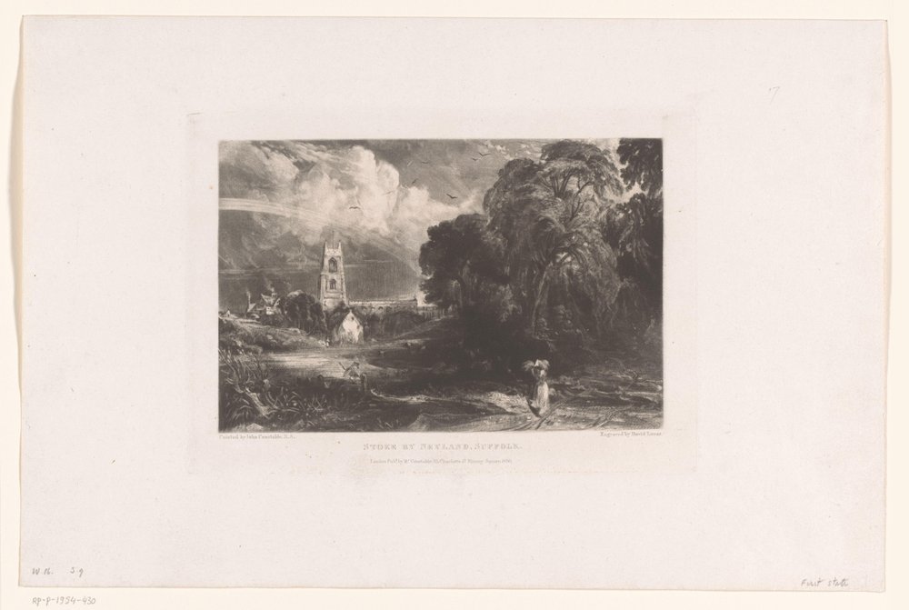 Näkymä Stoke-by-Naylandiin Stoke by Nayland, Suffolk (otsikko esineessä) tekijältä David Lucas