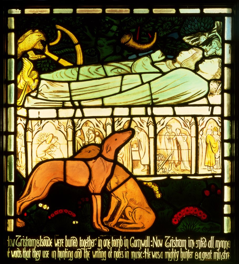 Tristanin ja Isolde Kauniin hauta, teoksesta "Tristanin ja Isolden tarina", William Morris ja Co. tekijältä Edward Burne-Jones