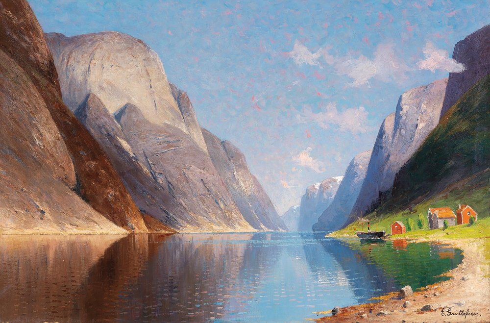 Fjord -maisema tekijältä Elisabeth Grüttefien-Kiekebusch