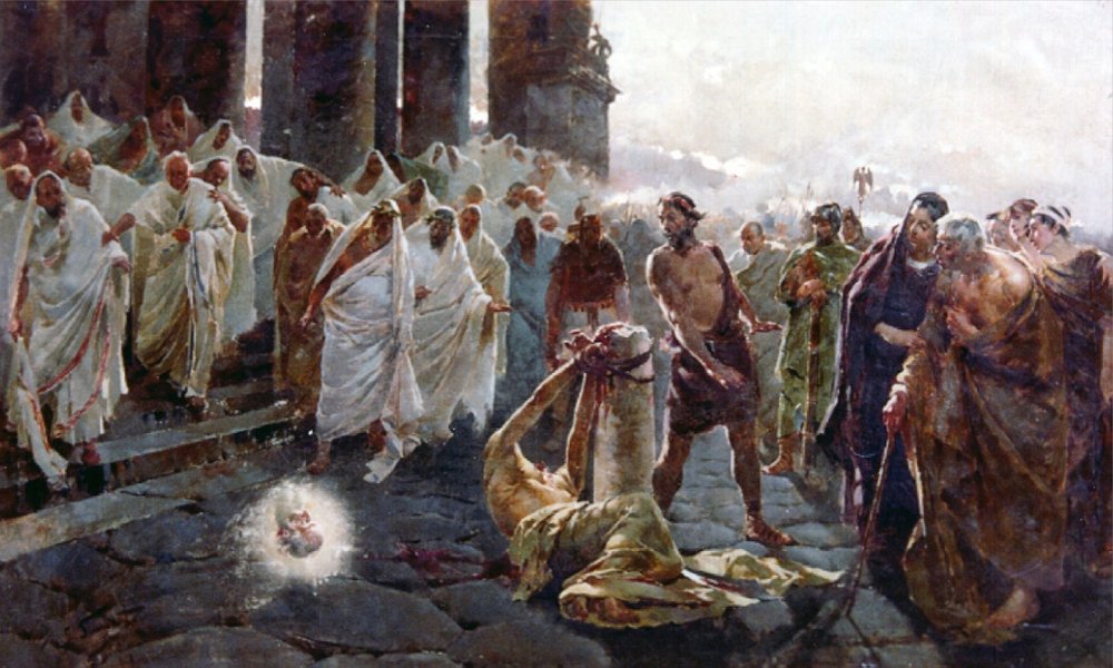 Luonnos pyhän Paavalin mestaamisesta tekijältä Enrique Simonet
