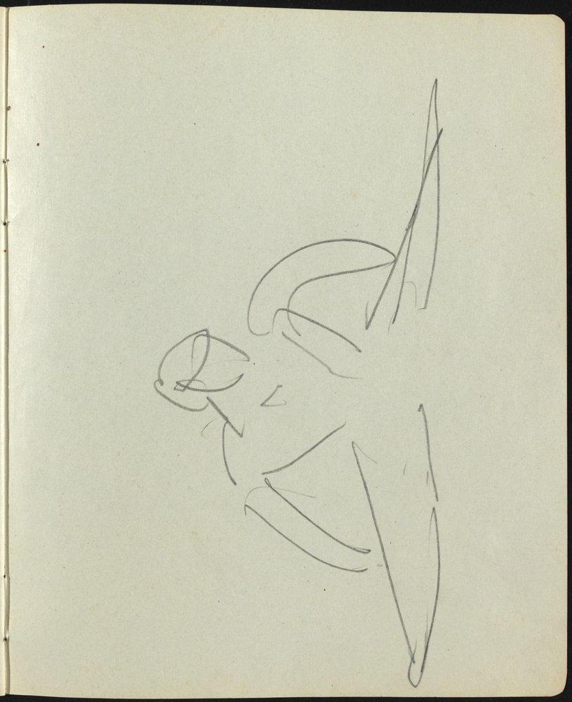 Tanssijat ja esiintyjät sivu luonnoskirjasta, c. 1911. tekijältä Ernst Ludwig Kirchner