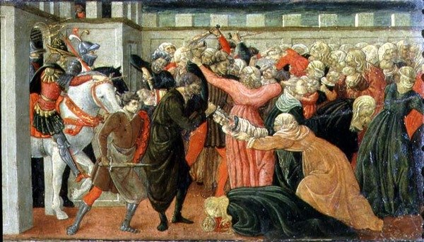 Betlehemin lastenmurha, predellapaneelin yksityiskohta, n. 1470 tekijältä Filippino (and workshop) Lippi