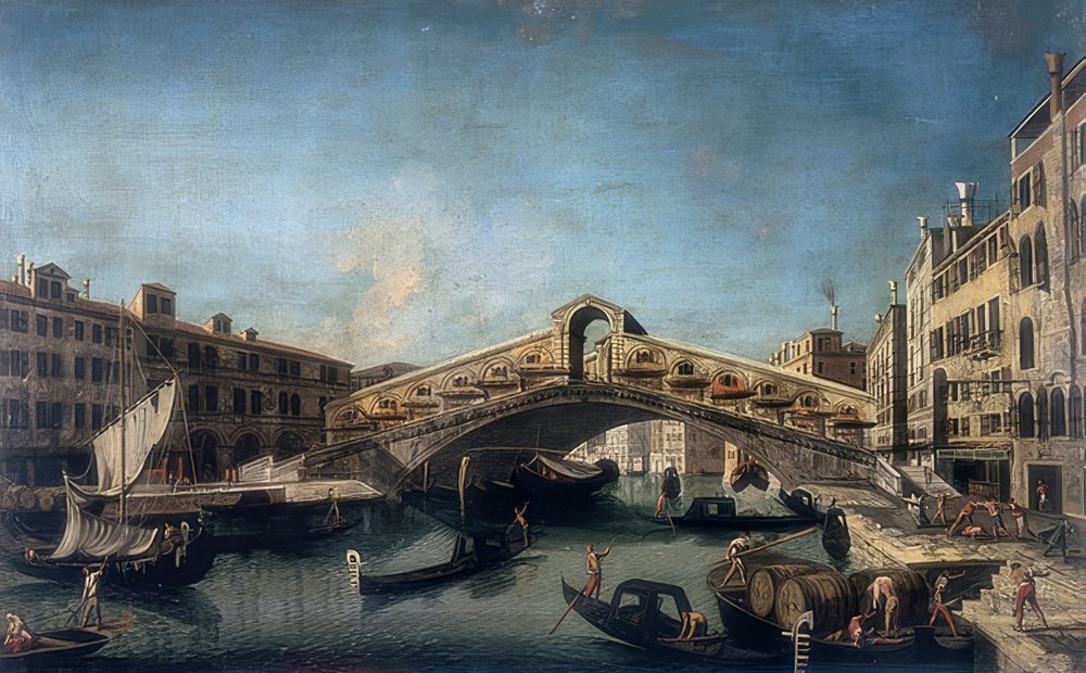 Rialton silta. Noin 1735-1740 tekijältä Francesco Albotto