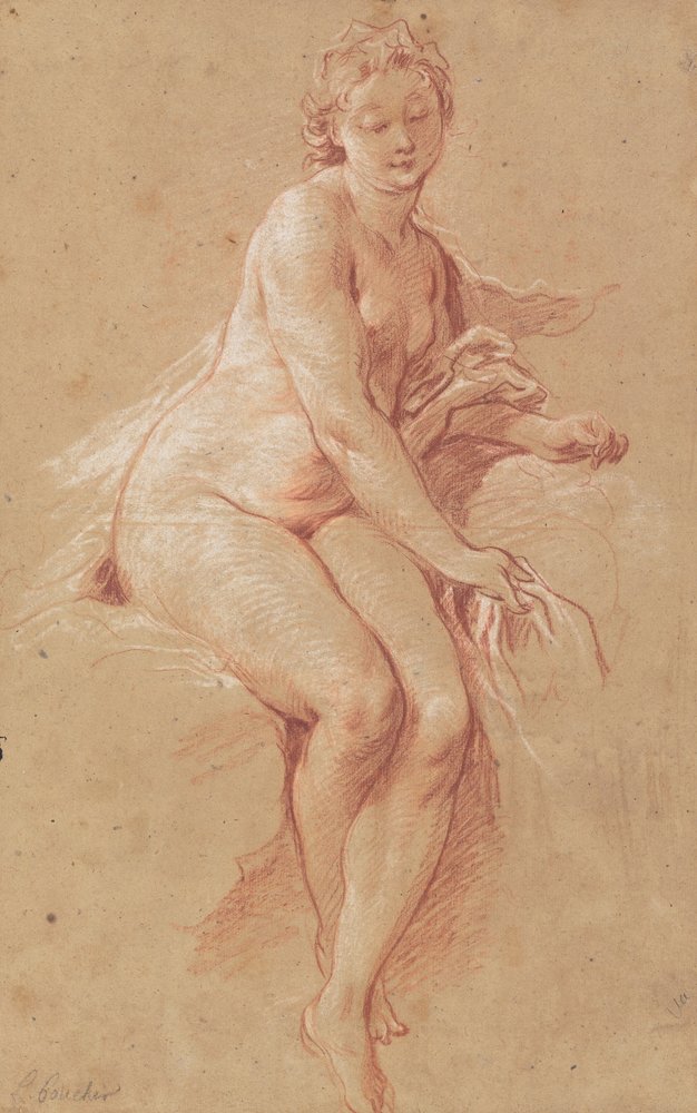 Aurora, noin 1733 (punaliitu paperille) tekijältä Francois Boucher