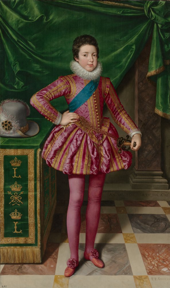 Ranskan kuninkaan Ludvig XIII:n muotokuva, 1611. tekijältä Frans Pourbus