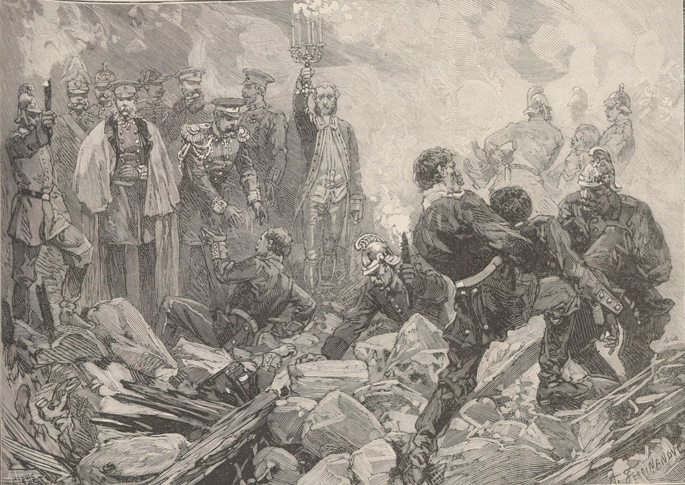 Talvipalatsi räjähdyksen jälkeen, iltana 17. helmikuuta 1880. tekijältä Frederic de Haenen