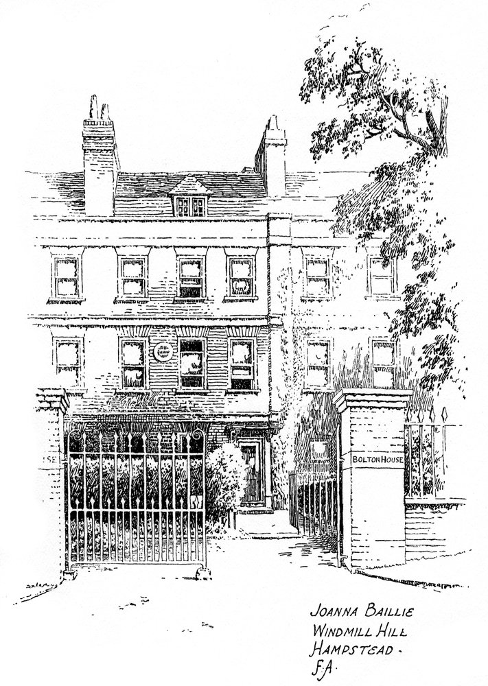 Joanna Bailliesin talo, Windmill Hill, Hampstead, Lontoo, 1912 tekijältä Frederick Adcock