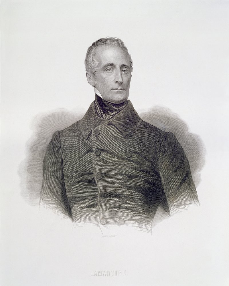 Alphonse de Lamartine, kaiverrus Pierre Pelee (1801-71) tekijältä French School