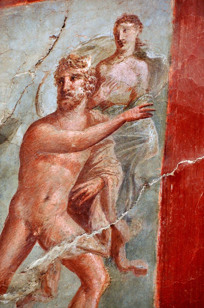 Yksityiskohta freskosta College des Augustalesin kollegiosta tai Sacellum des Augustalesista, Herculanum (fresko). tekijältä Gallo-Roman