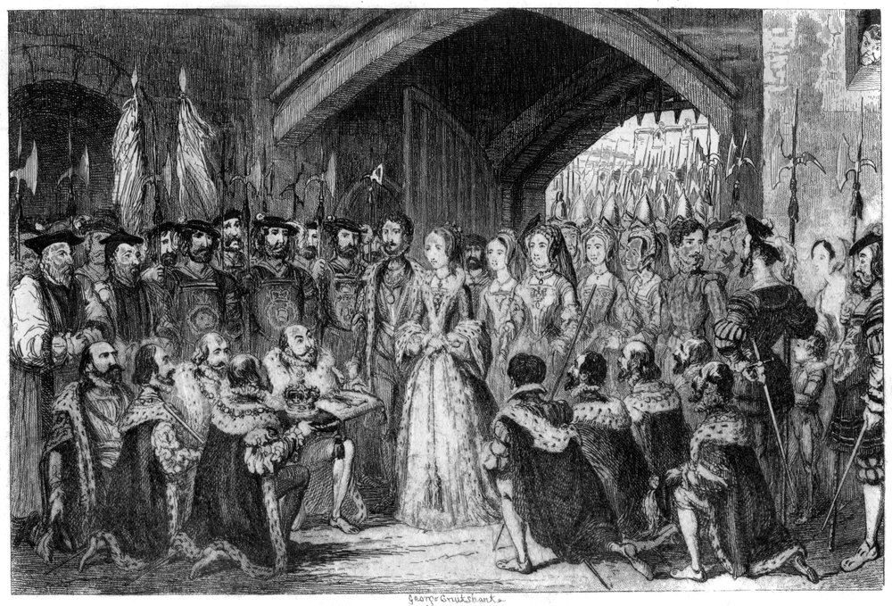 Queen Janesin sisäänkäynti torniin, 1553 1840 tekijältä George Cruikshank