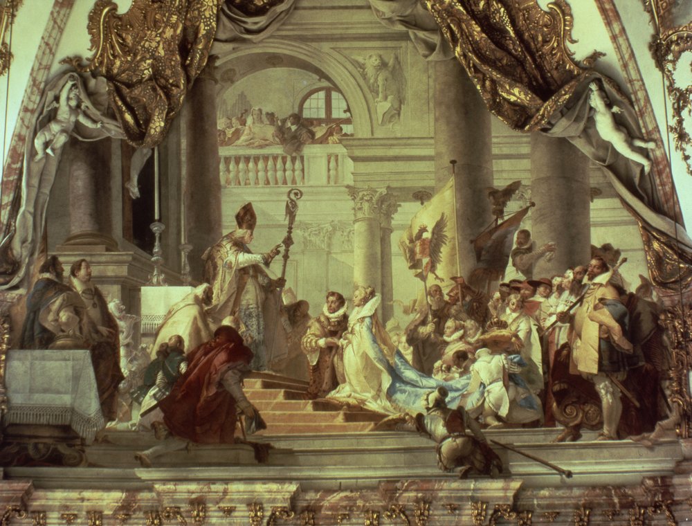 Keisari Fredrik Barbarossan häät Burgundin Beatrixin kanssa vuonna 1156, n. 1751-52 tekijältä Giovanni-Battista Tiepolo