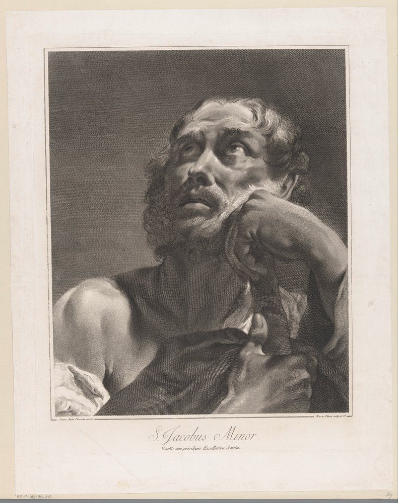 Apostoli Jaakob Pienempi S. Jacobus Minor (otsikko esineessä) Apostolit (sarjan nimi) tekijältä Giovanni Marco Pitteri