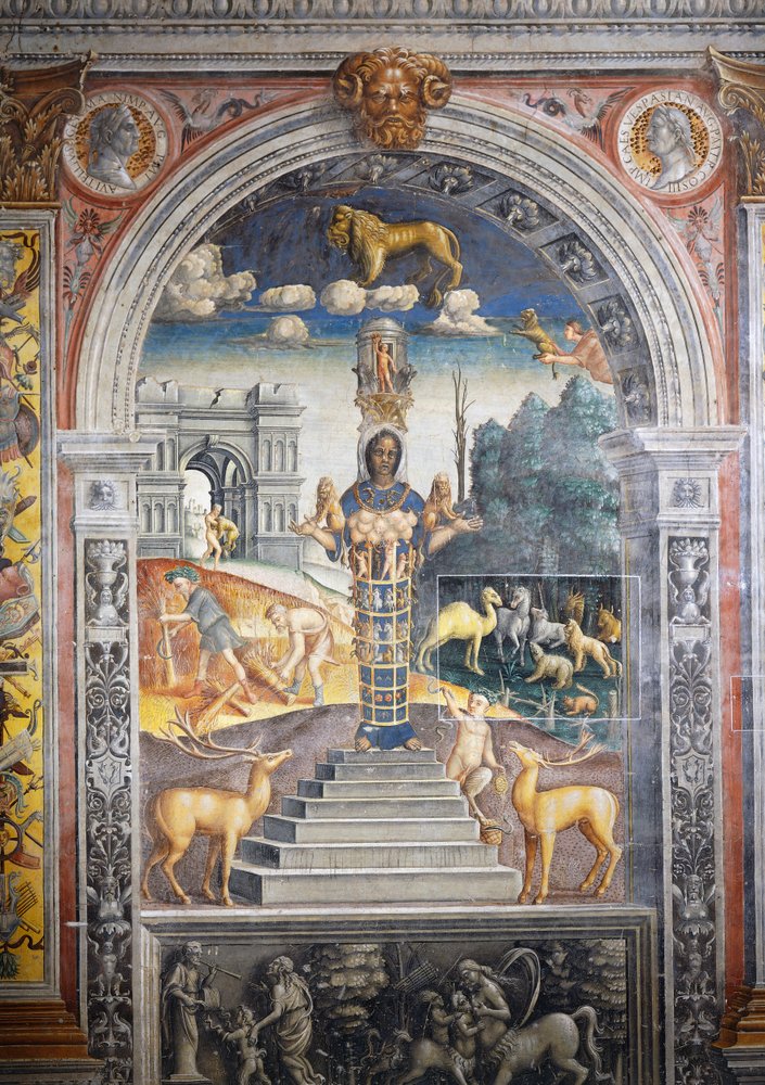 Fresko Giovanni Maria Falconetto (1468-1535), Hall of Zodiac, Palazzo D