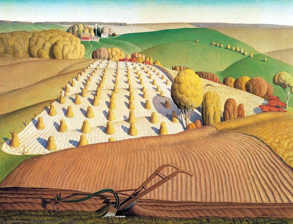 Syksyn kyntö tekijältä Grant Wood