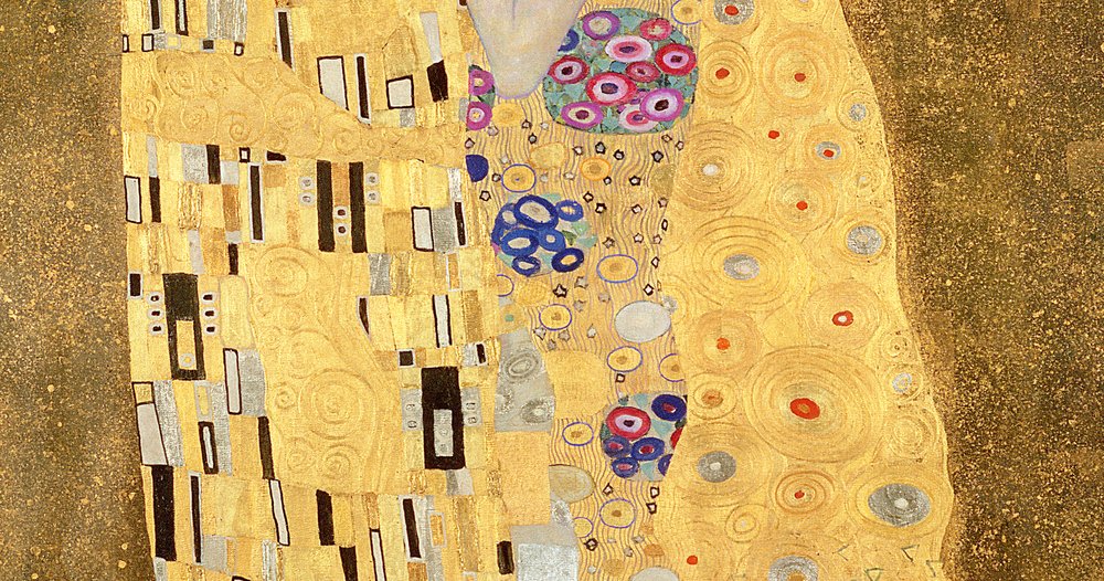 Suudelma, 1907-08 (yksityiskohta teoksesta 601) tekijältä Gustav Klimt