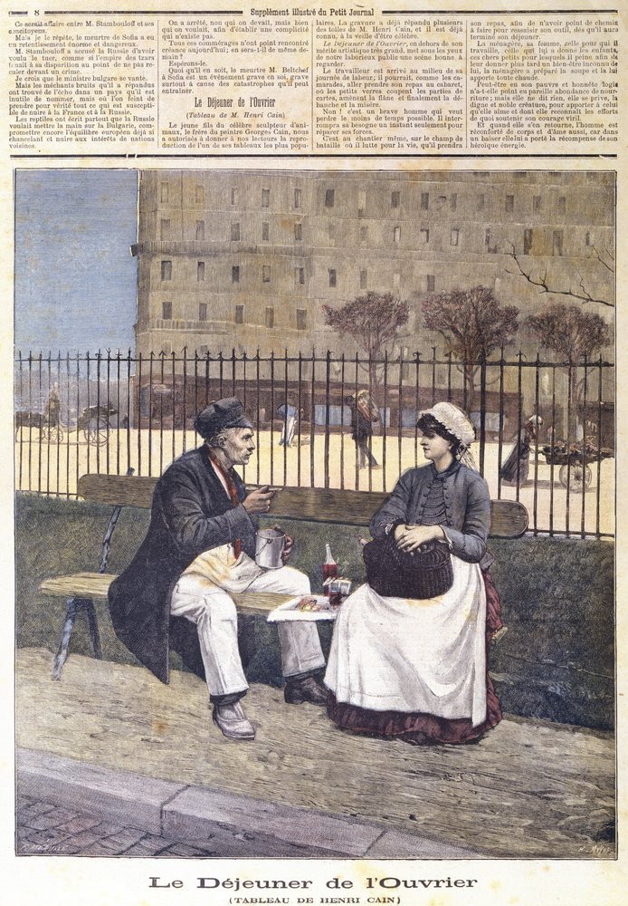 The Workers Lunch, Le Petit Journal, 1891 tekijältä Henri Cain