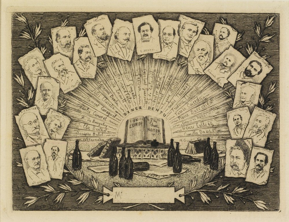 22 muotokuvaa, 1881 (etsaus, kuivakärki) tekijältä Henri-Charles Guérard