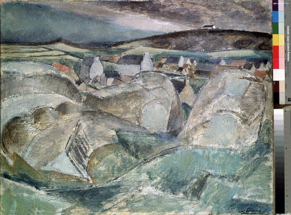 Kylä kivien keskellä. Henri Victor Gabriel Le Fauconnierin (1881-1946) maalaus tekijältä Henri Victor Gabriel Le Fauconnier