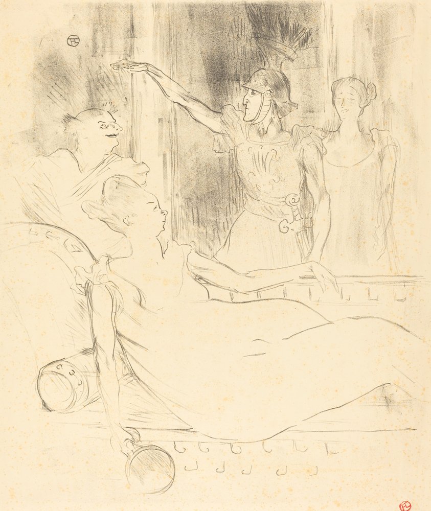 Rouva Simon-Girard, Brasseur ja Guy La belle Helenessä Rouva Simon-Girard, Brasseur..., 1895. tekijältä Henri de Toulouse-Lautrec