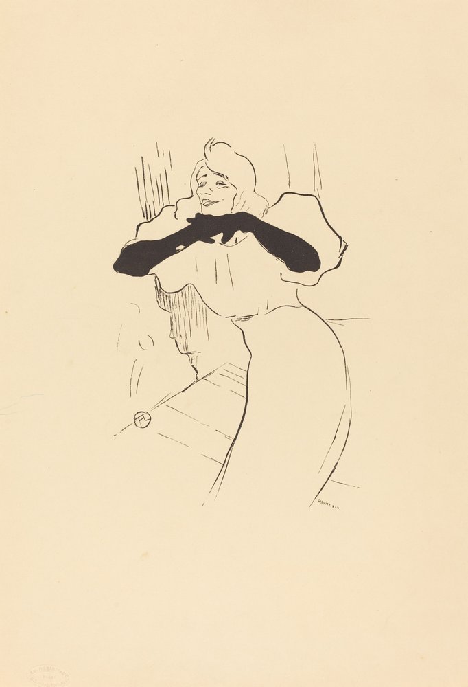 Yvette Guilbert: Linger, Longer, Loo tekijältä Henri de Toulouse-Lautrec