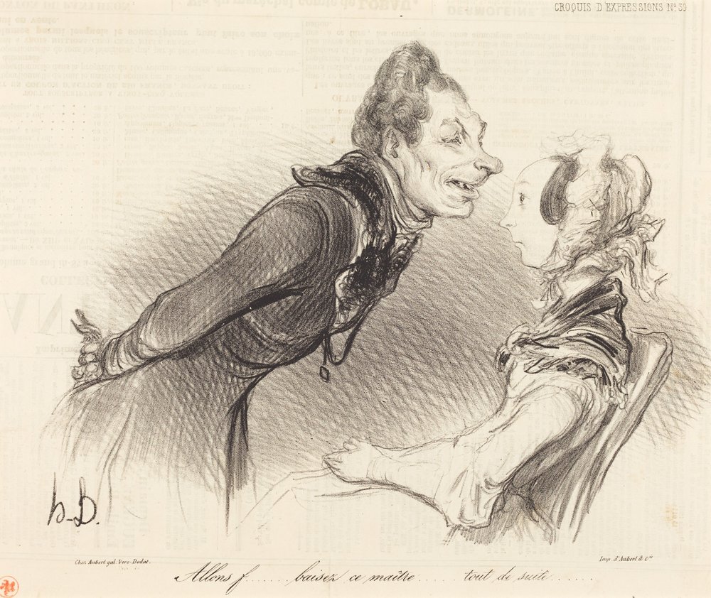 No niin... suudelkaa tätä mestaria... heti... tekijältä Honoré Daumier